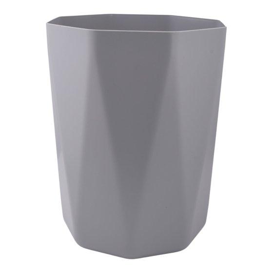 Mainstays 5 Gallon Plastic Trash Can, Geometric Design, Silver, Perfect for Office or Home Use