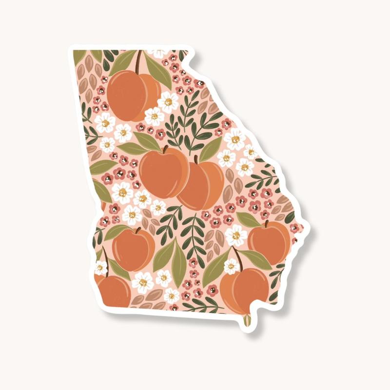 Floral State Waterproof Vinyl Sticker, 3x3 in.