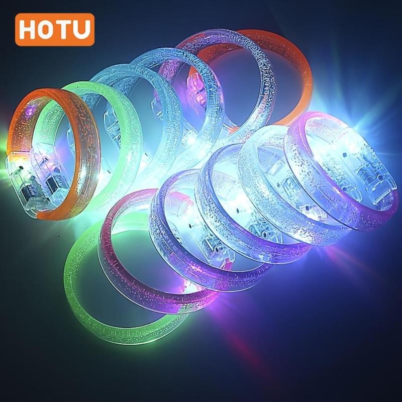 LED Glow Bracelet, 6 Counts Battery Powered Glow Bracelet, Glow Bracelet for Party, Music Festival, Birthday, Festive & Party Supplies