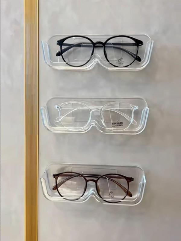 Glasses Storage Rack, Wall Mounted Glasses Holder, Clear Glasses Display Rack, Fashion Accessories Organizer for Home Bedroom