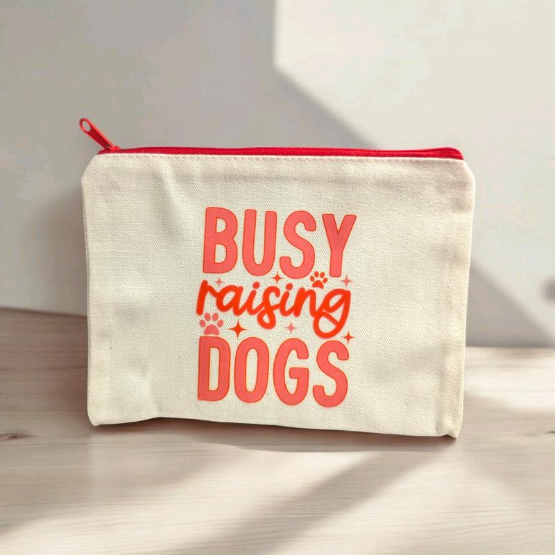 Dog Themed Bundle - includes tote or makeup bag, keychain, and sticker pack - perfect gift for dog lovers