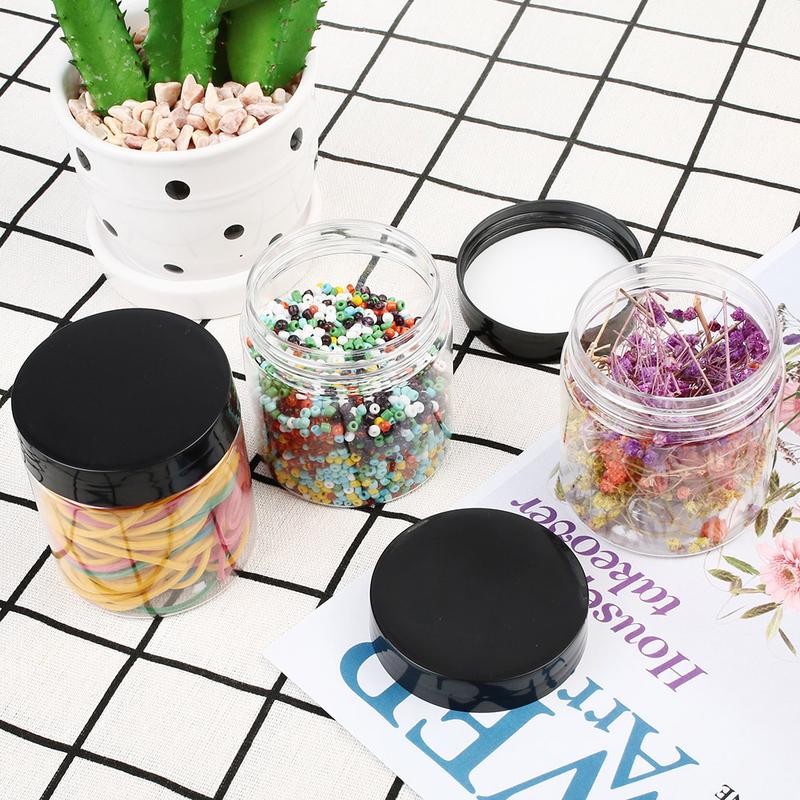 12 Pack 4 OZ Plastic Jars Round Clear Cosmetic Container with Lids Empty Small Sample Jar Travel Storage Bottles Tin