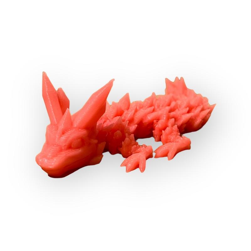 Articulated miniature crystal dragon 3dprinted glow in the dark