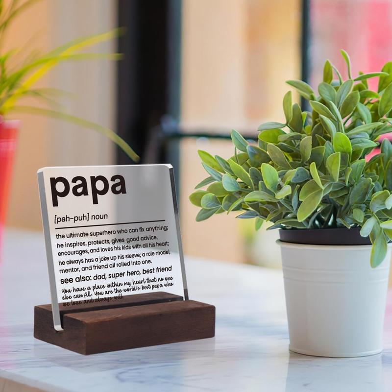 Grandpa Gifts, Papa Gifts, Grandfather Gift, Unique Gifts for Grandpa, Grandpa Birthday Gifts, Papa Gifts from Fathers Day for Papa Gifts Acrylic Plaque Home Desk Signs