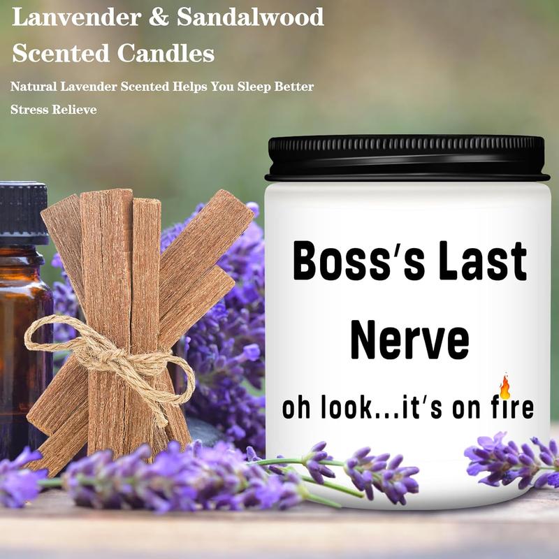 Boss Day Gifts, Bosses Day Gifts for Women, Boss Gifts, Cool Gifts for Bosses, Boss Gifts for Women, Men, Funny Anniversary Birthday Boss Day Gifts for Boss - 9 Oz Lavender Scented Candle Boss Gifts