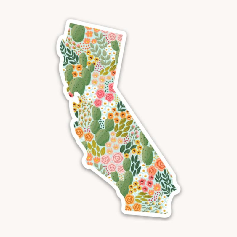 Floral State Waterproof Vinyl Sticker, 3x3 in.