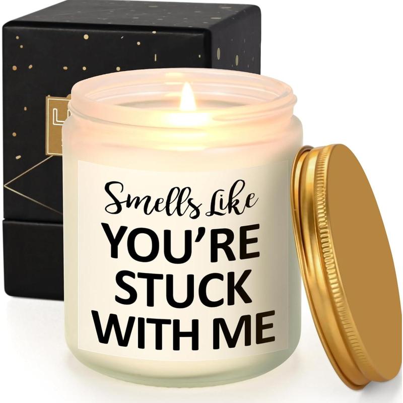 Girlfriend Gifts, Christmas Gifts for Girlfriend Boyfriend, Smells Like You're Stuck with Me Scented Candle, Unique Romantic Gifts for Her Him