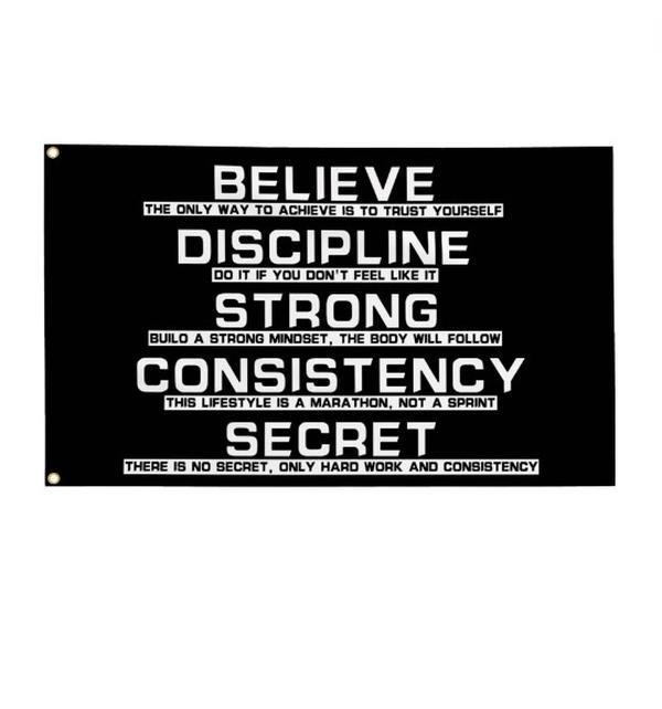 Discipline Flag 3x5 Ft Motivational Flags for Room Guys Home Gym Funny Inspirational Flags for College Dorm Office Bedroom Meme Flag Man Cave Wall Art Decor Banner Gifts