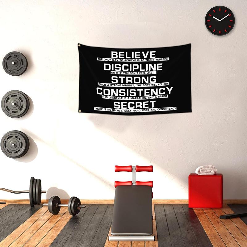 Discipline Flag 3x5 Ft Motivational Flags for Room Guys Home Gym Funny Inspirational Flags for College Dorm Office Bedroom Meme Flag Man Cave Wall Art Decor Banner Gifts