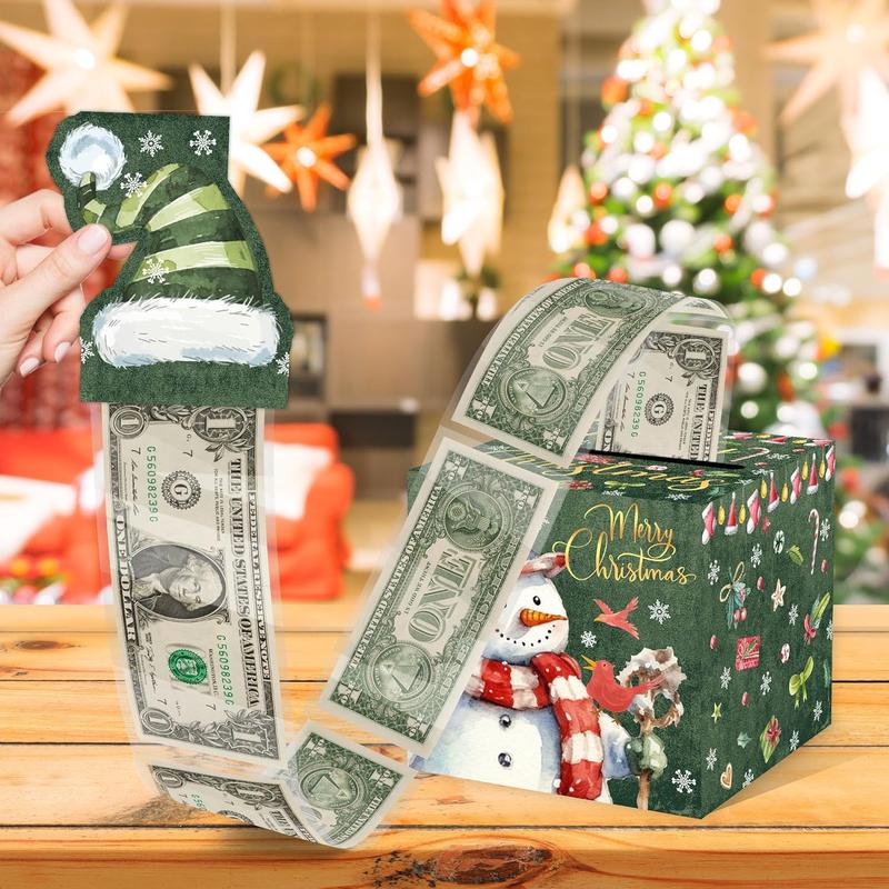 Christmas Party Gifts Money Box with Pull Out Card and Cash Holder for Kids and Adults