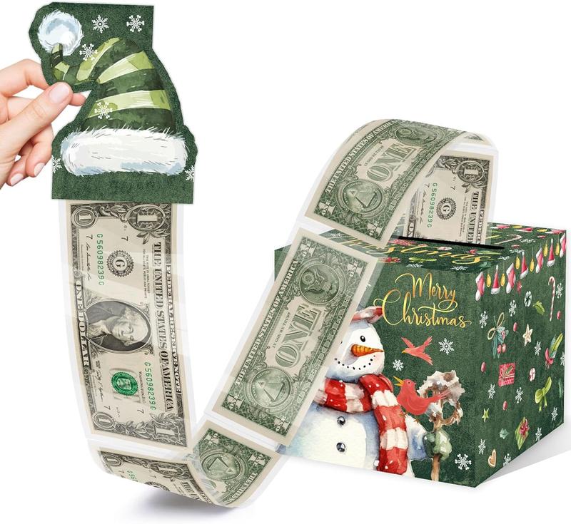 Christmas Party Gifts Money Box with Pull Out Card and Cash Holder for Kids and Adults