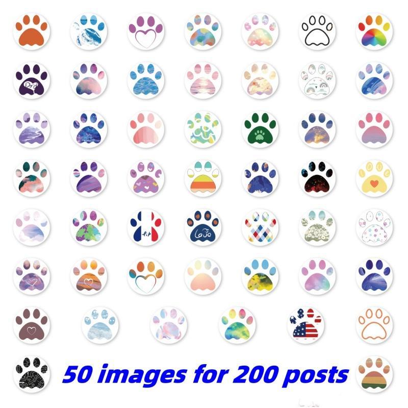 Dog Paw Pattern Sticker, 200pcs roll Self Adhesive Reward Sticker, Decor Sticker for Gift Greeting Card Water Bottle Laptop Phone Case