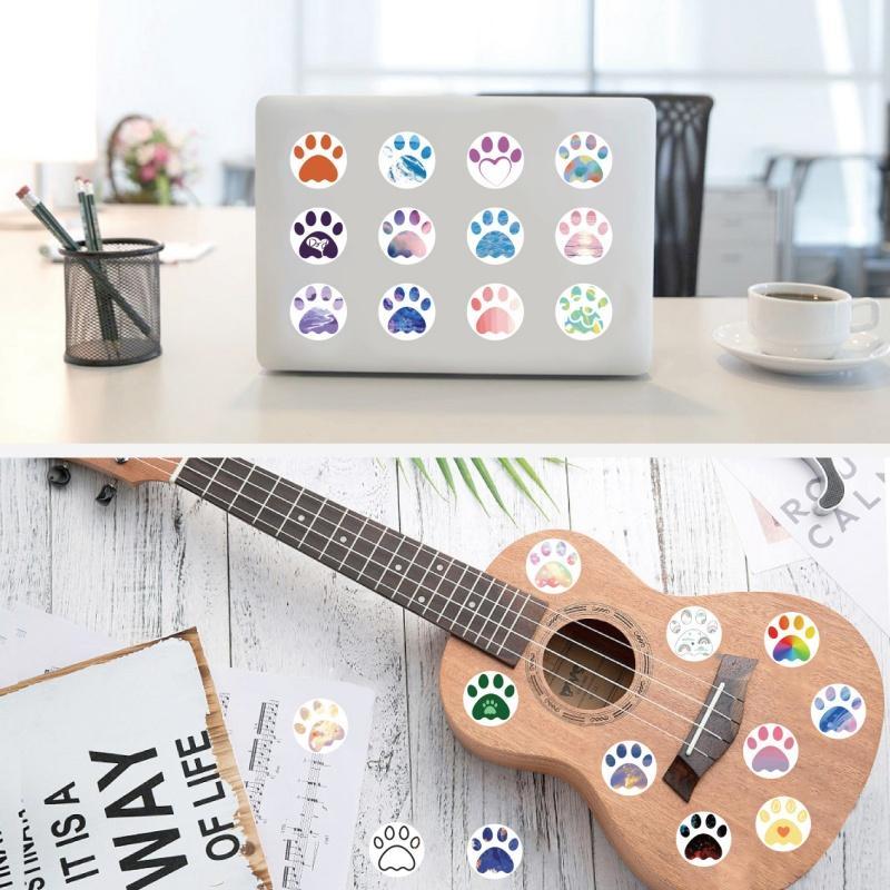 Dog Paw Pattern Sticker, 200pcs roll Self Adhesive Reward Sticker, Decor Sticker for Gift Greeting Card Water Bottle Laptop Phone Case