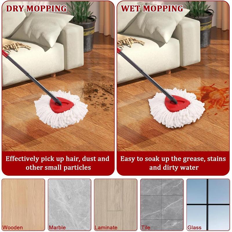 3 Pack Mop  Replacement for O-Ceda Mop Replace  Easywring 1-Tank Spin Mop Replacement , Reusable Microfiber Mop Refills, Deep Cleaning and Machine Washable