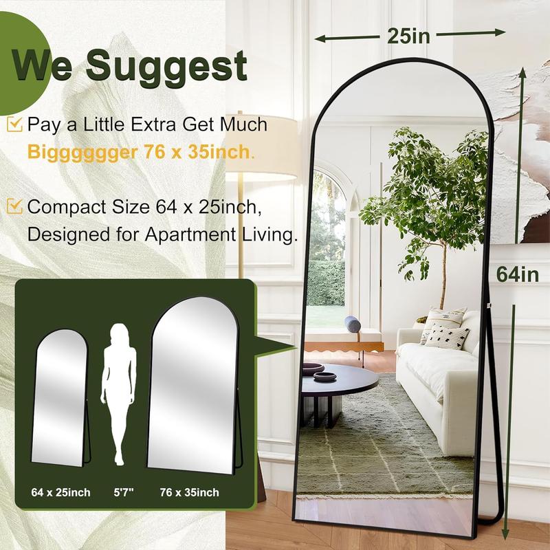 Arched Full Length Mirror with Stand, 64