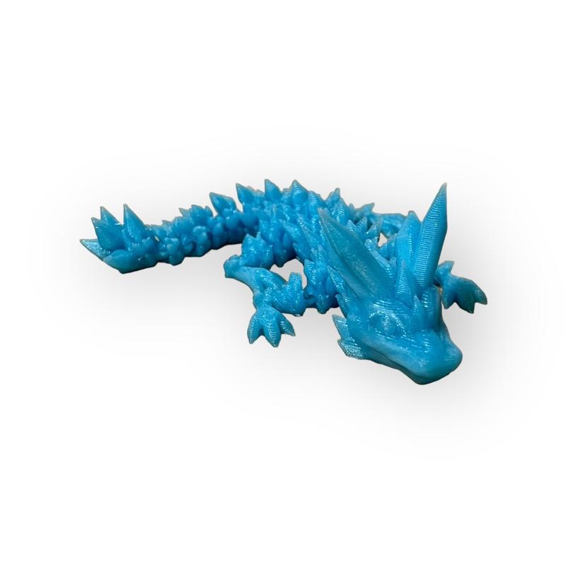 Articulated miniature crystal dragon 3dprinted glow in the dark