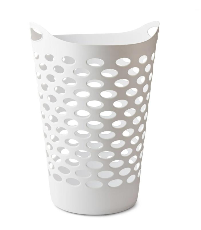 Flexible Round Laundry Hamper - White, Perfect for Home Organization