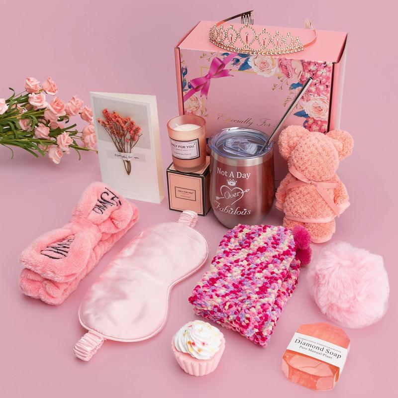 Birthday Gifts for Women, Happy Birthday Gifts Women's Gifts for Girls Girlfriends Gifts Pink Gift Boxes Women's Gift Baskets Teenage Girl Gift Sets Coworkers Sisters Moms Wives Mother's Day Gifts