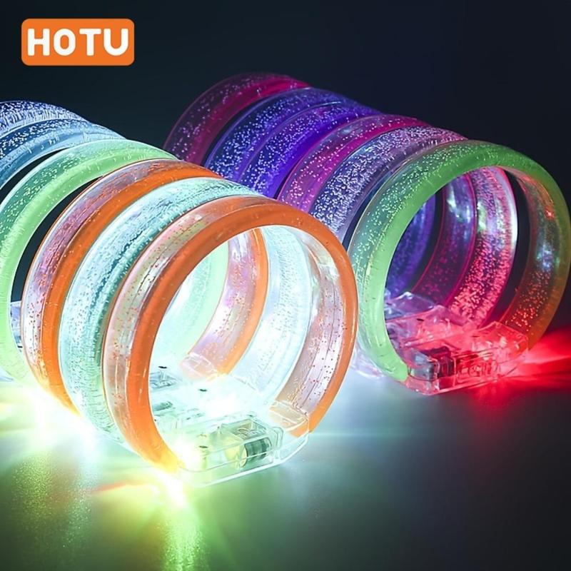 LED Glow Bracelet, 6 Counts Battery Powered Glow Bracelet, Glow Bracelet for Party, Music Festival, Birthday, Festive & Party Supplies