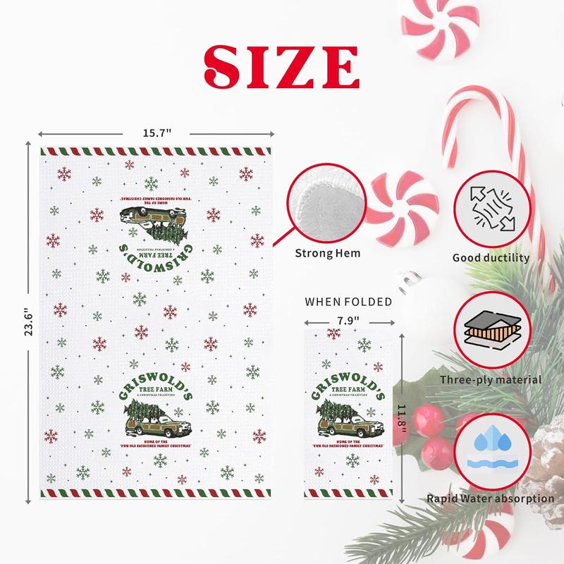 Christmas Vacation Decorations, 2Pcs Funny Christmas Kitchen Towels, Griswold Family Cousin Eddie Christmas Vacation Merchandise, Holiday Bathroom Decor - Why is The Carpet All Wet? I Don't Know Margo