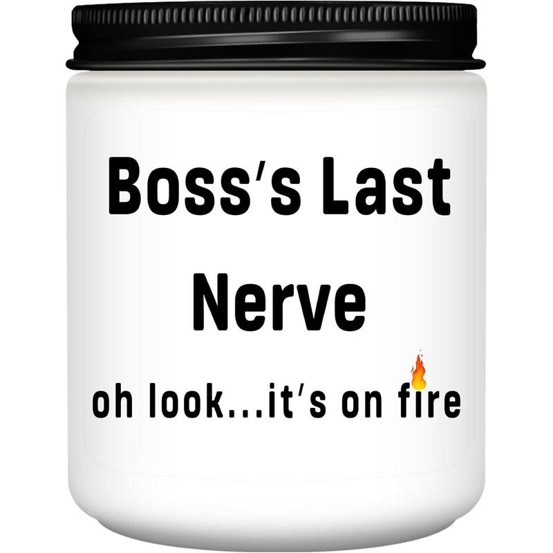 Boss Day Gifts, Bosses Day Gifts for Women, Boss Gifts, Cool Gifts for Bosses, Boss Gifts for Women, Men, Funny Anniversary Birthday Boss Day Gifts for Boss - 9 Oz Lavender Scented Candle Boss Gifts