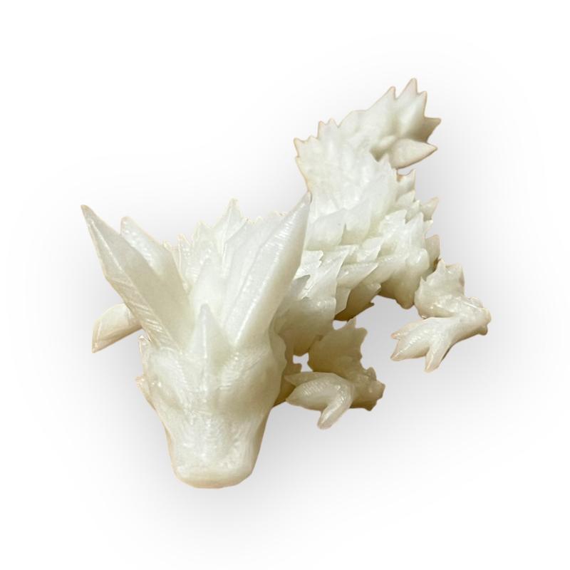 Articulated miniature crystal dragon 3dprinted glow in the dark