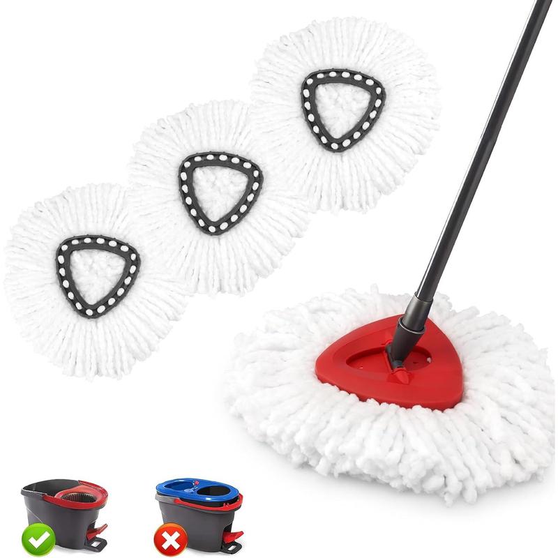 3 Pack Mop  Replacement for O-Ceda Mop Replace  Easywring 1-Tank Spin Mop Replacement , Reusable Microfiber Mop Refills, Deep Cleaning and Machine Washable