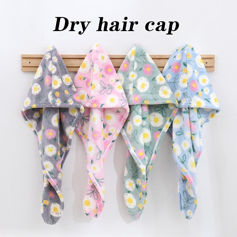 Floral Pattern Hair Drying Towel, 2 Counts set Quick Drying Hair Towel, Super Absorbent Wrap for Women & Girls, Bathroom Accessories