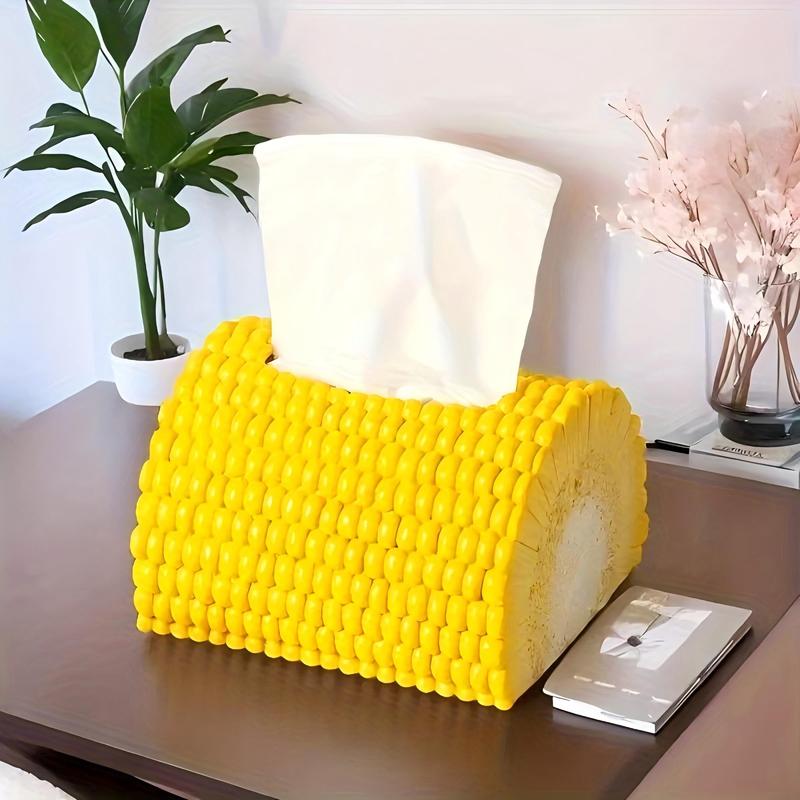 Creative Corn Shaped Tissue Storage Box, 1 Count Irregular Corn Tissue Holder, Home Organizer for Living Room, Bedroom, Toilet