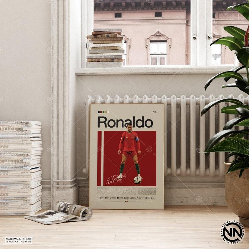 Cristiano Ronaldo Poster, Portugal Football Print, Soccer Gifts, Sports Poster, Football Poster, Soccer Wall Art, Sports Bedroom Posters