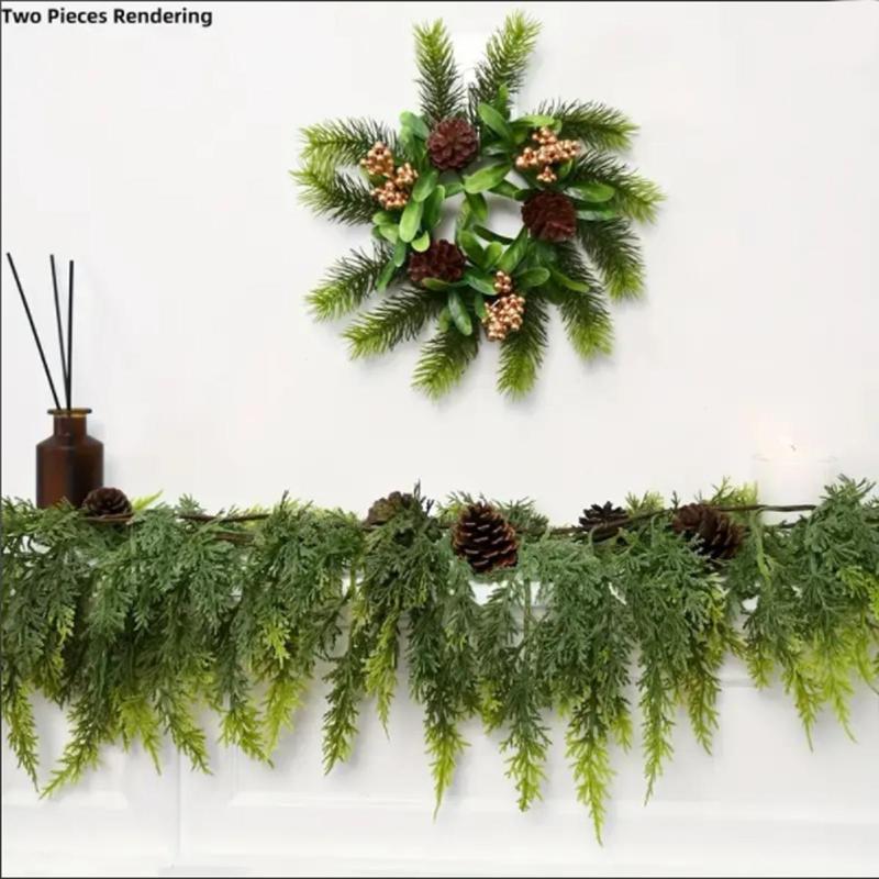 Christmas decoration gifts Lush Artificial Cedar Garland 72\- Great for Christmas and Holiday decorations, Vibrant Holiday Decor Decorative Fruit