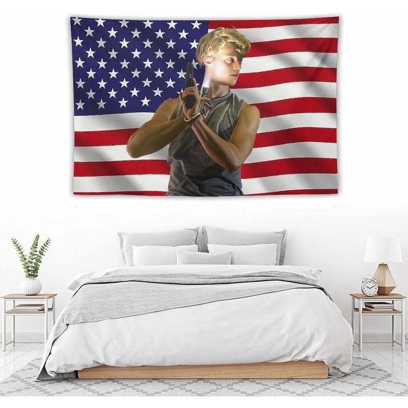 JJ American Flag Maybank Tapestry – Wall Art Poster for College Dorm, Bedroom, Living Room, Office, Party Decoration, and Fan Gift