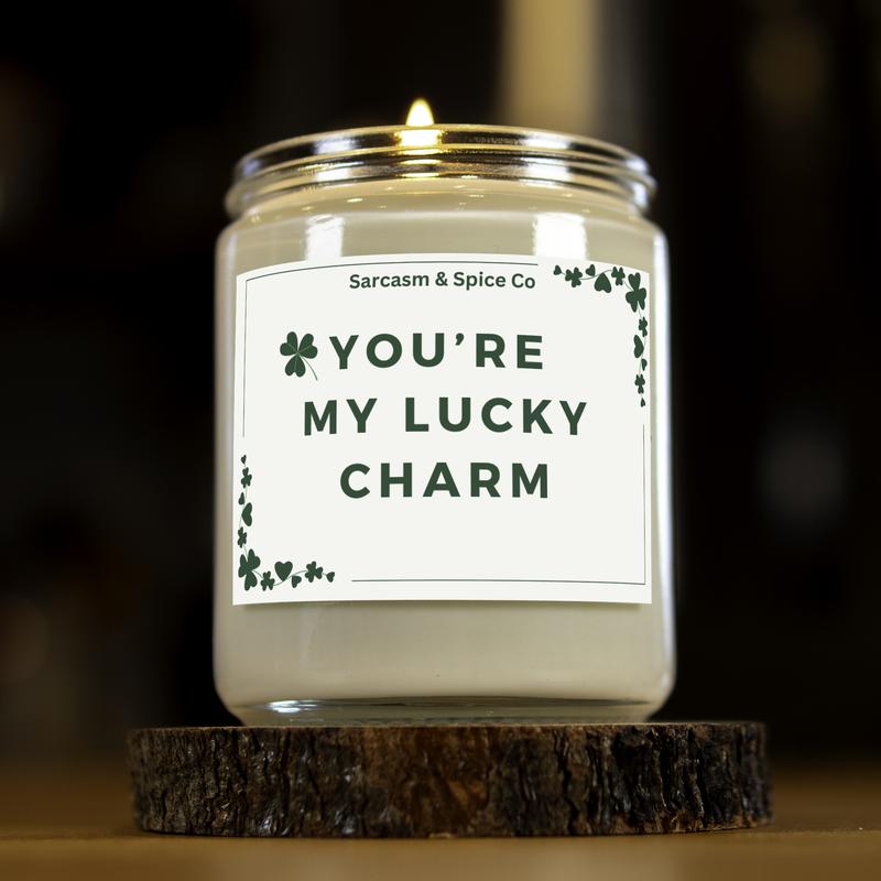 St. Patrick's Day Candle You're My Lucky Charm St. Patricks Day Gift Idea Funny Candle Irish Drinking Best Friend Gift Work Bestie Drunk Uncle Drinking Buddy Gift I'm Irish Four Leaf Clover