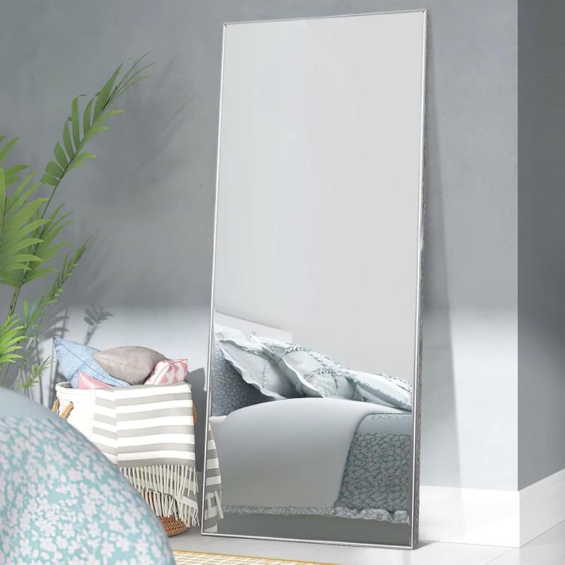 Full Length Mirror Floor Mirror Large Wall Mounted Mirror Bedroom Mirror Dressing Mirror Aluminum Alloy Thin Frame (64