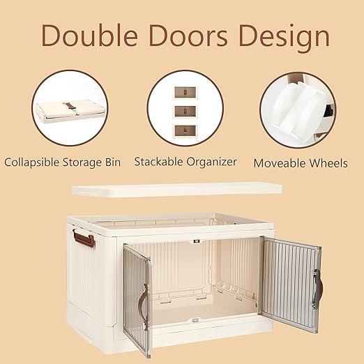 NLDD Stackable Storage Innovation: Collapsible Bins with Lids for Multi-Room Use, From Towels to Toys, Versatile & Dustproof Organization Containers