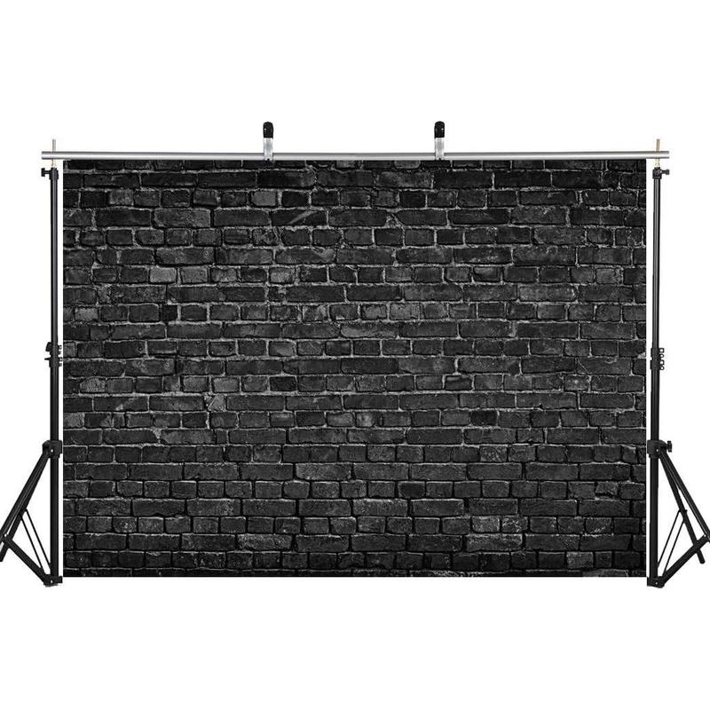 7x5ft Black Brick Wall Photography Backdrop Brick Backdrop Vintage Theme Stone Brick Background Birthday Party Decoration Photo Booth Studio Props Banners Ornaments