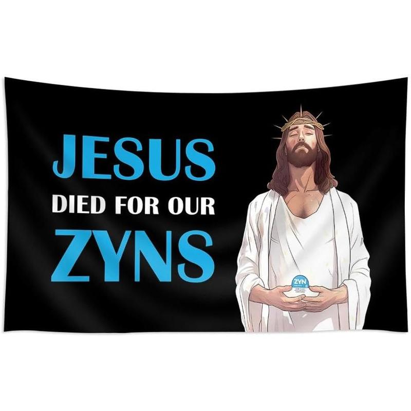 Jesus Died for Our Zyns Funny Tapestry Meme Cool Tapestry 40x60in Guys College Dorm Bedroom Man Cave Girls Wall Decor Outdoor Indoor Tapestry