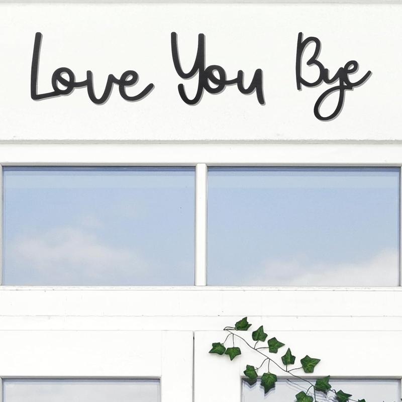 Love You Bye Wood Sign Home Decor - Boho Wall Art for Living Room, Express Love and Warmth for Your Family