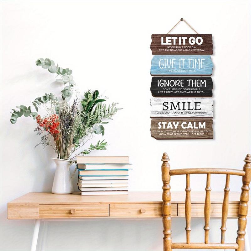 Wooden Wall Hanging Sign, 1 Count Motivational Quotes Sign, Wall Art Decor for Home Living Room Bedroom