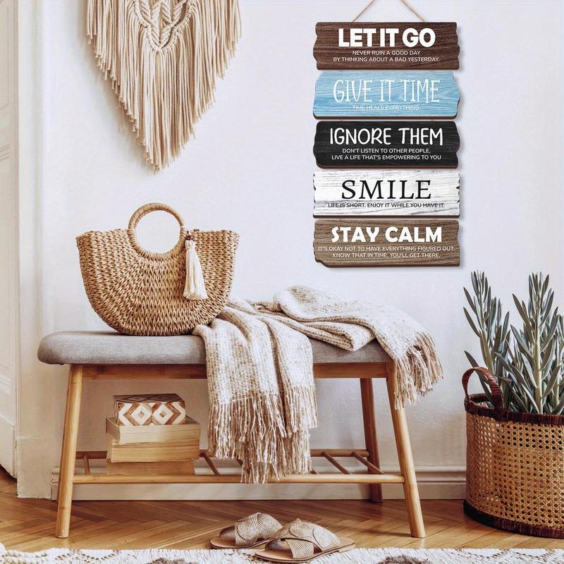 Wooden Wall Hanging Sign, 1 Count Motivational Quotes Sign, Wall Art Decor for Home Living Room Bedroom