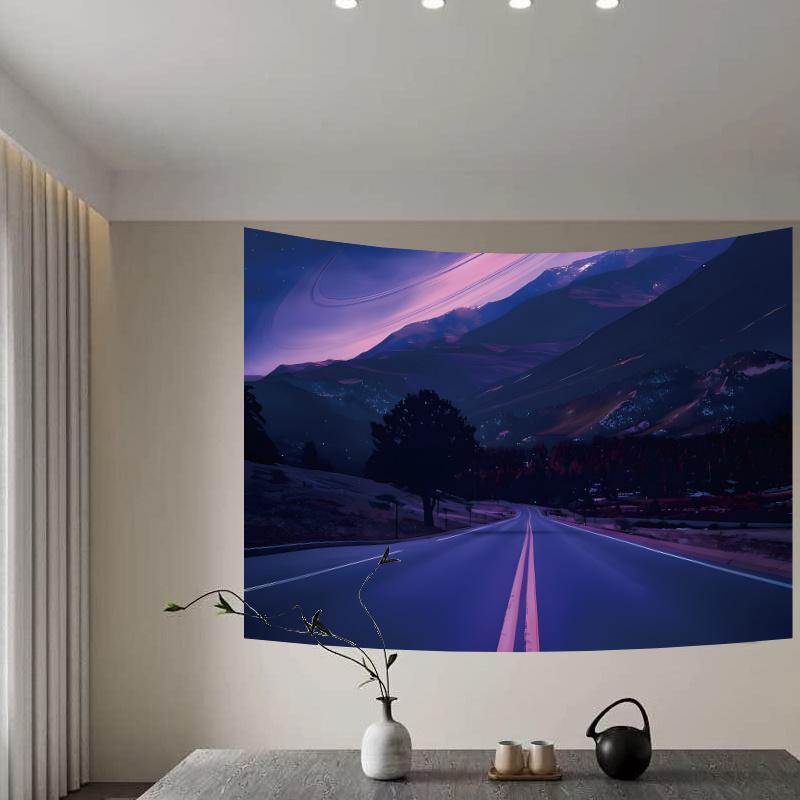 Stunning Purple Mountains Tapestry - Durable Polyester Wall Hanging for Bedroom, Living Room & More - Perfect Gift for Home Decor Enthusiasts