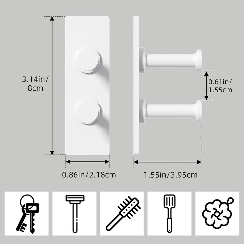 Shower Hook Inside Razor Holder: Adhesive Waterproof Wall Hook for Hanging, Shower Accessories Hanger Organiser