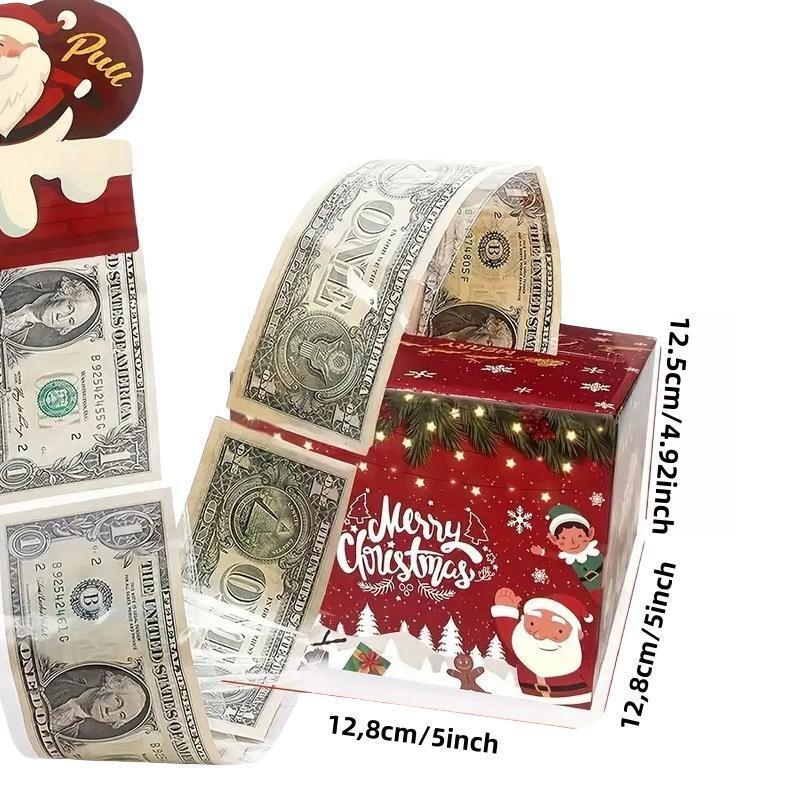 Christmas Themed Surprise Money Box, 1 Count Creative Money Rolling Gift Box, Funny Money Storage Box for Friends, Girlfriend, Wife, Sister