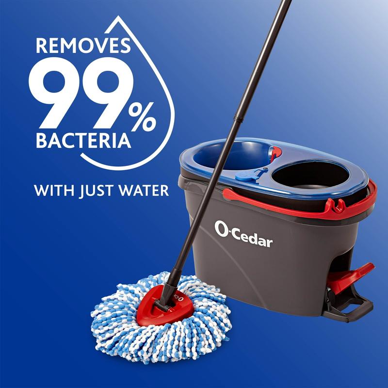 O-Cedar RinseClean Clean Water Spin Mop and Bucket System | Clean with Clean Water | Removes 99% of Bacteria || RHIANNA