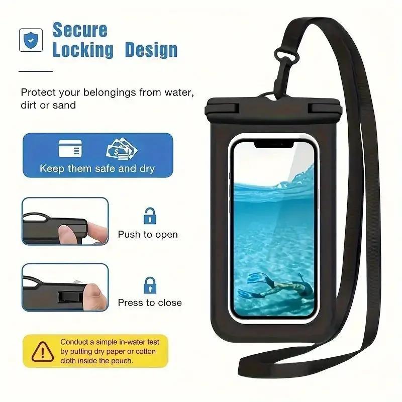 Waterproof Phone Bag, 2 Counts Universal Extra-large Waterproof Pouch, Underwater Dry Bag for Smart Phones, Waterproof Phone Bag for Swimming