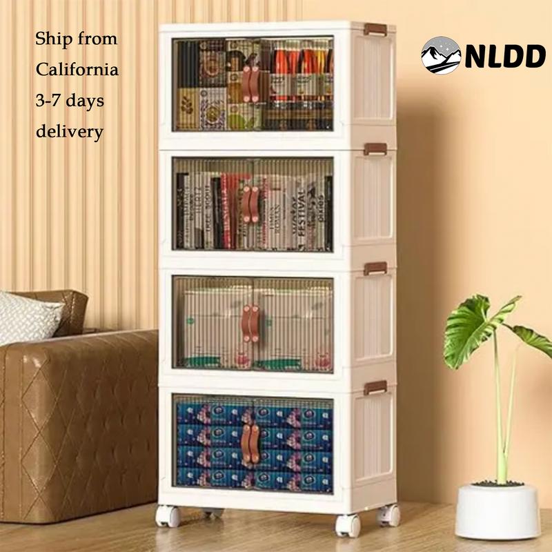 NLDD Stackable Storage Innovation: Collapsible Bins with Lids for Multi-Room Use, From Towels to Toys, Versatile & Dustproof Organization Containers