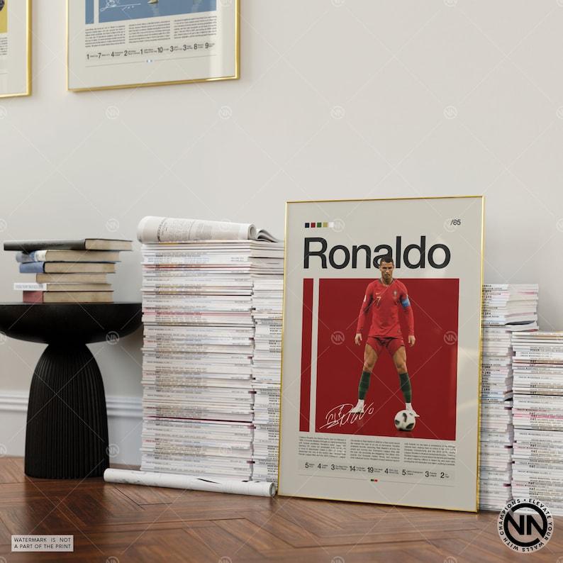 Cristiano Ronaldo Poster, Portugal Football Print, Soccer Gifts, Sports Poster, Football Poster, Soccer Wall Art, Sports Bedroom Posters