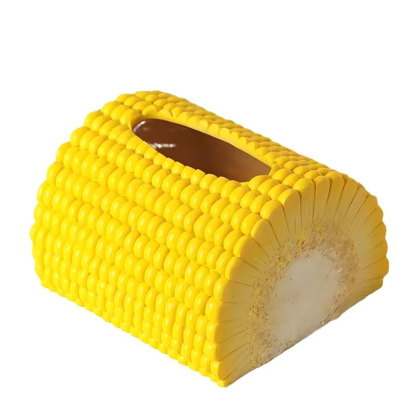 Creative Corn Shaped Tissue Storage Box, 1 Count Irregular Corn Tissue Holder, Home Organizer for Living Room, Bedroom, Toilet