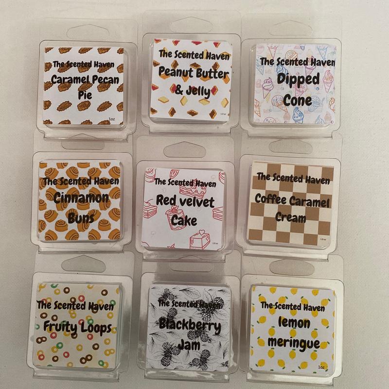 Sample wax melts, wax melts, various scented wax melts, home fragrance Decor