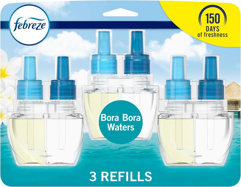 Odor-Fighting Fade Defy PLUG Air Freshener Refill, Bora Bora, (3) .87 fl. oz. Oil Refills Fragrance Scent Scent Pack Aroma Perfume Scented